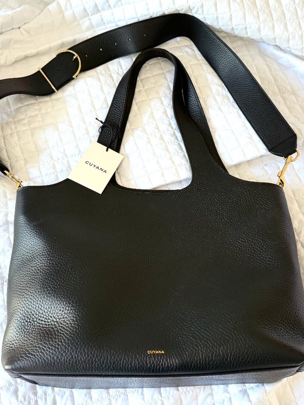 New with tags Cuyana 13" System Zipper Tote with separate wide strap.